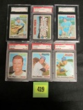 Lot (6) 1970 Topps Baseball Graded Cards W/ Hi Number