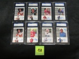 Lot (8) 2000 Ud Graded Football Rc Rookie Autograph Cards