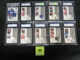 Lot (10) 2000 & 2001 Ud Graded Football Jersey Cards