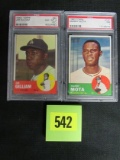Lot (2) 1963 Topps Psa Graded Baseball Cards