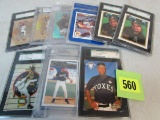 Lot (9) Assorted Baseball Cards As Shown (all Graded) Alex Rodriguez ++