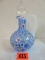 Fenton Blue Diamond Opalescent Hand Painted Cruet