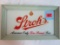 Antique Stroh's Beer Reverse Painted Glass Easel Back Advertising Sign