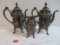 Antique Reed & Barton Silver Plated Grouping of (2) Footed Teapots and Footed Creamer
