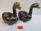 Pair of Beautiful Cloisonne Enamel Brass Ducks