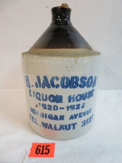 Antique Jacobson Liquor House Stoneware Advertising Jug (Detroit, MI)