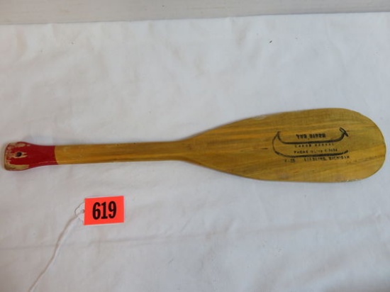 Vintage Beaver Paddles & Oars Salesman Sample Wooden Oar (The River Canoe Rental, Sterling Mi)