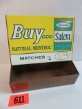 Vintage Salem Cigarettes Metal Advertising Matchbook Store Display Rack