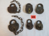 Lot of (6) Antique Locks Inc. (2) Have Keys