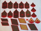 Grouping of US Military Marine Corps Rank Patches