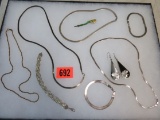 Case Lot of Sterling Silver Jewelry Includes Necklaces, Bracelets +