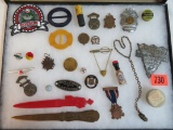 Estate Found Grouping of Collectible Pins and More Inc. Auto, NRA, Fuller Brush +