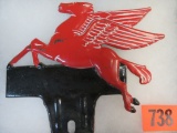 Antique Mobil Pegasus Metal License Plate Topper