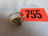 10K Gold Ladies Ring w/ 3 Emeralds