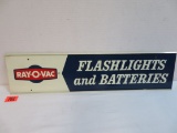 Vintage Ray-O-Vac Flashlights and Batteries Metal Rack Sign