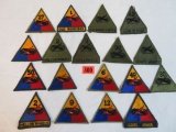 Lot of (18) Army Armor Division Patches