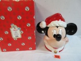 Enesco Disney's Christmas Mickey Mouse Cookie Jar w/ Original Box