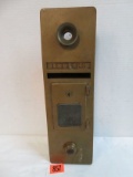 Antique Brass Post Office Box w/ Glass Door and Letter Slot