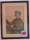 WWI Era Female Military Motorist Driver Framed Art