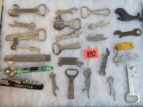 Collection of Vintage Advertising Bottle Openers and Cigar Cutters