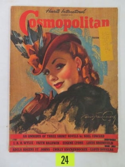 Cosmopolitan Magazine (dec.1939) "coquette" Cover Art By Bradshaw Crandell