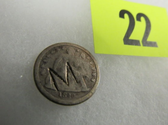 1840 Dime/counter Stamped Love Token