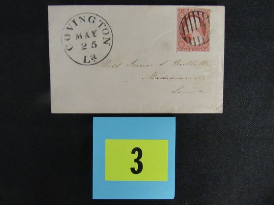 C.1860 Covington La. Early Cancel Envelope