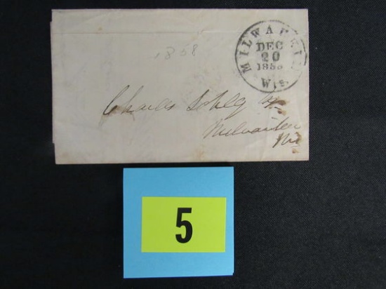 (1858) Milwaukee Wi Cover Envelope