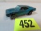 Vintage 1967 Hot Wheels Redline Custom Barracuda Aqua