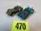 (2) Vintage 1968 Hot Wheels Redline Chaparral (olive, Aqua)