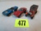 (3) Vintage Redline Hot Wheels Corvette, Ford Woody, Light-my-firebird