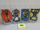 Vintage 1983 Masters Of The Universe Drinking Glasses Set Of 4