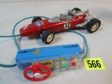 Vintage 1960's/70's Japan Tin Battery Op Indy Car Racer 9