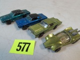 (4) Vintage Redline Hot Wheels Custom Continental, Thunderbird, Mantis