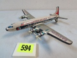 Vintage 1950's Japan Tin Friction Eastern Airlines Toy Airplane