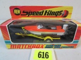 Vintage 1971 Matchbox Speed Kings #k-25 Chrysler Boat W/ Trailer