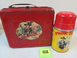 Antique Hopalong Cassidy Metal Lunchbox With Thermos