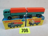 Vintage 1960's Matchbox #1 & #2 Mercedes Truck & Trailer Mib