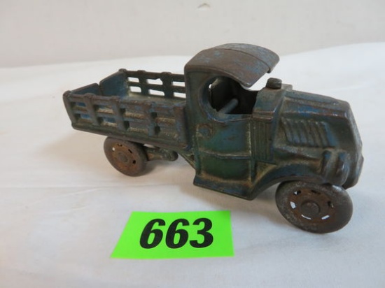 Antique Arcade Cast Iron 5" Mack Stake Truck