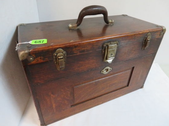 Antique Gerstner Oak Machinist Tool Box