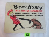 Original Buster Brown Shoes Cardboard Easel Back Sign