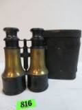 WWI Era LeMaire (Paris) Brass Military Binnoculars w/ Case