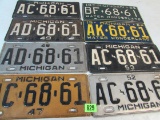 1947 thru 1955 Michigan License Plate Run in Same Tag #