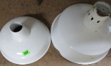 2 Antique Service Station Porcelain Light Shades (white)