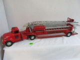 Vintage 1950s Tonka No. 5 Pressed Steel Hydraulic Fire Engine Ladder Truck