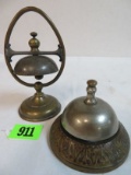 Lot of (2) Antique Brass  Service Bells