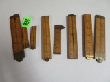 Lot of (8) Vintage Stanley Boxwood and Brass Measuring Sticks