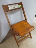 Original Antique Buster Brown Shoe Co. Folding Chair