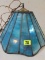 Vintage Stained/ Leaded Glass Hanging Lamp