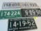 1946, 1955, 1961, 1961, 1963 Michigan Trailer License Plates